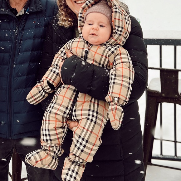 Burberry Kids Check Puffer Jacket - Beige and Black - Picture 3 of 5